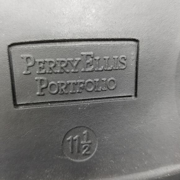 Perry Ellis Portfolio Men's Black Loafers Slip ons Dress Shoes Plugger Size 11.5 - Picture 10 of 10